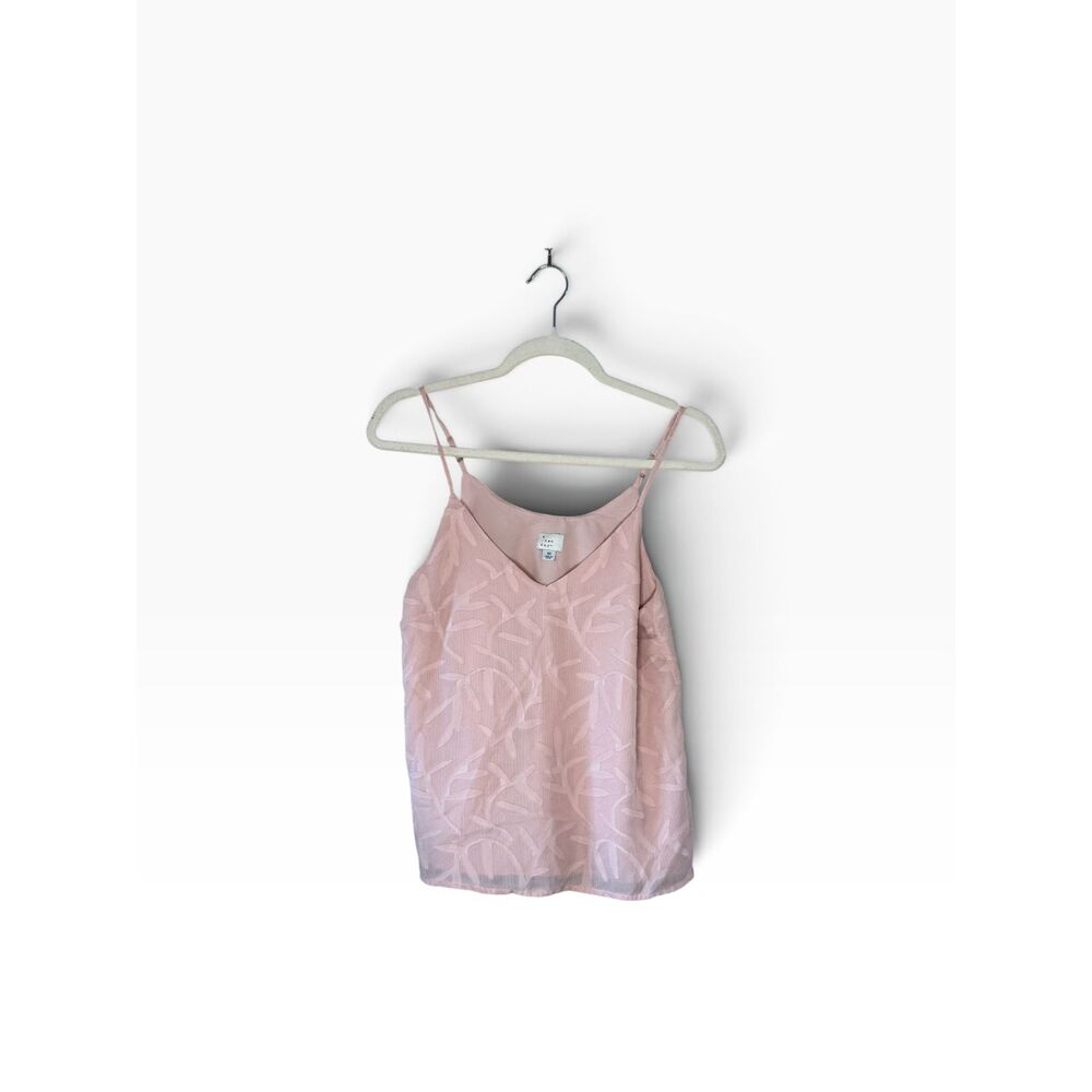 A New Day Women's XS Blush Pink Textured Mesh Cami Tank Top Adjustable Straps